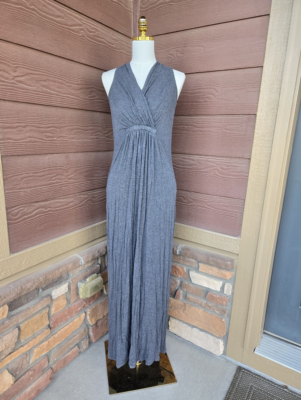 Motherhood Maternity Charcoal Gray Sleeveless Maxi Dress – Size Medium
